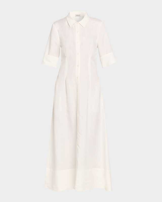 Claudine Linen-Blend Midi Shirtdress